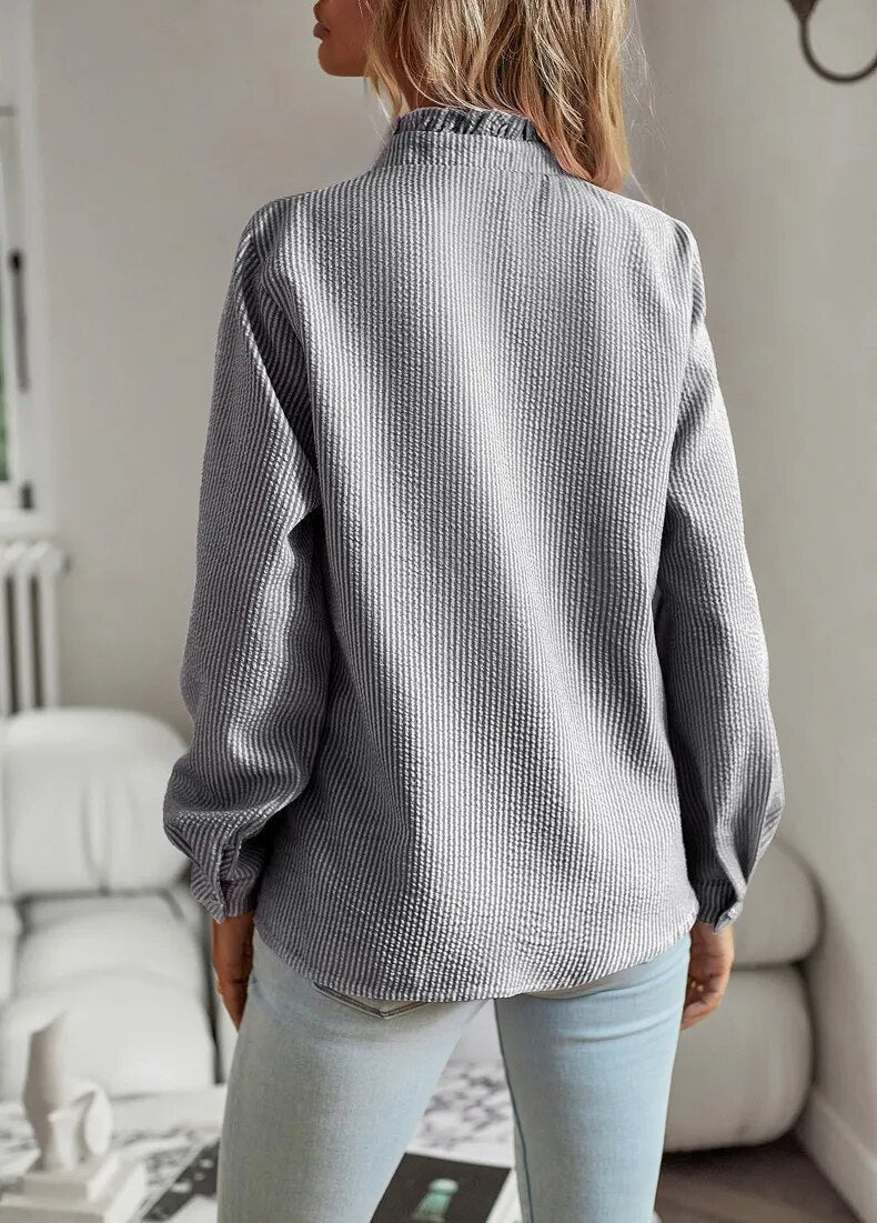 Alexa | Ruffle Long Sleeve Shirt