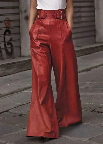 Bailey | High-Waisted Wide-Leg PU Leather Trousers