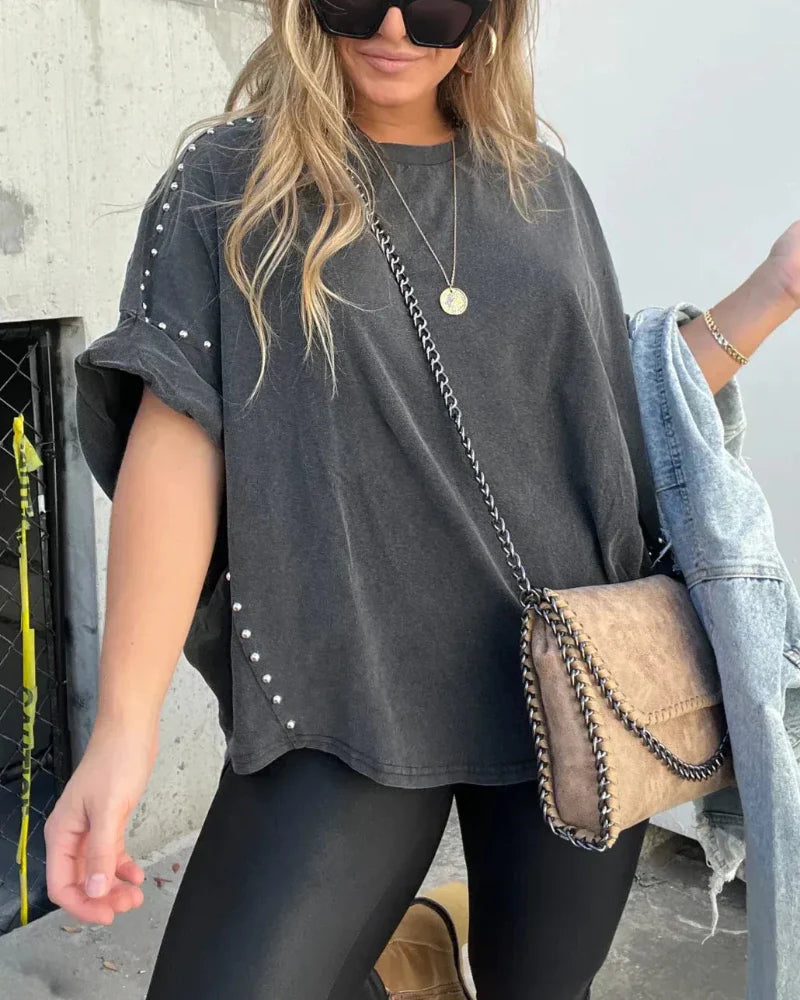 Stella | Oversized Studded Tee
