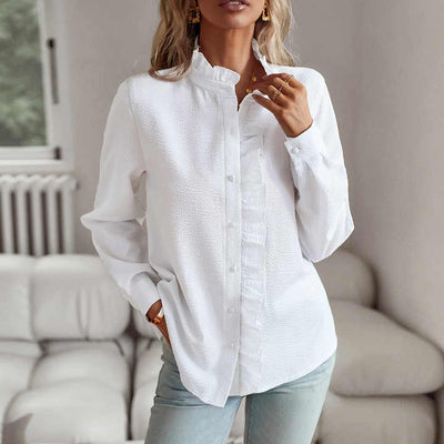 Alexa | Ruffle Long Sleeve Shirt